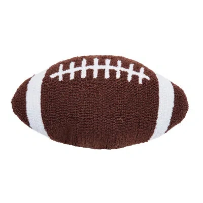 C & F Home Football Shaped Hooked Pillow In Brown