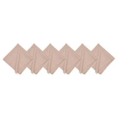 C & F Home C&f Home Frayed Sand Napkin Set Of 6 In Brown