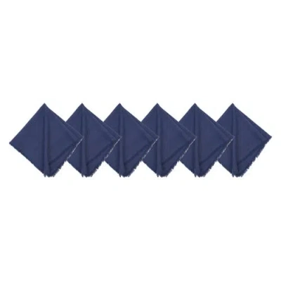 C & F Home C&f Home Frayed Vintage Indigo Napkin Set Of 6 In Blue