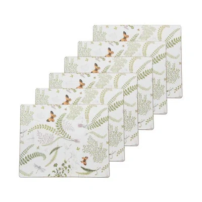 C & F Home C&f Home Genevieve Floral Hardboard Placemats Set Of 6, 13" X 16" In Green