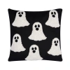 C & F Home C&f Home Ghost Pattern Halloween Hooked Accent Throw Pillow 18" X 18" In Black