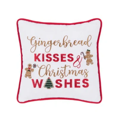 C & F Home C&f Home "gingerbread Kisses And Christmas Wishes" Cotton Petite Accent Pillow, 10" X 10". In Multi
