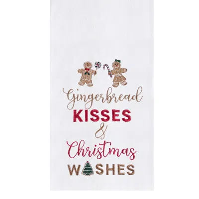 C & F Home C&f Home "gingerbread Kisses And Christmas Wishes" Sentiment With Gingerbread Men Cotton Flour Sack  In Multi