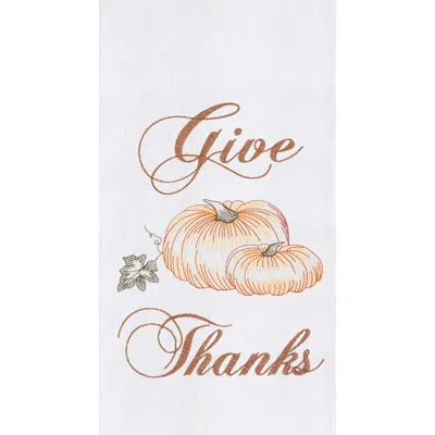 C & F Home C&f Home "give Thanks" Thanksgiving Pumpkins Flour Sack Kitchen Dishtowel In White
