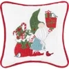 C & F Home C&f Home Gnome Presents Embroidered Cotton Small/petite Accent Pillow, 8" X 8" In White