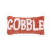 C & F Home C&f Home Gobble Script Rectangle Small Small/petite Hooked Accent Pillow, 6" X 12" In Orange