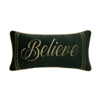 C & F Home C&f Home Gold Believe Pillow In Green