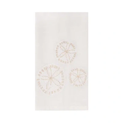 C & F Home C&f Home Gold Coast Sand Dollars 100% Cotton Handtowel In White