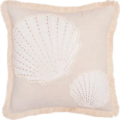 C & F Home C&f Home Gold Coast Scallop Shells Throw Pillow, 18" X 18" In Neutral