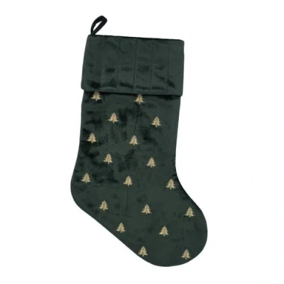 C & F Home C&f Home Gold Trees Stocking Collection In Green