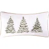 C & F Home C&f Home Golden Greenery White Christmas Cotton Embroidered Accent Pillow, 12" X 24" In White