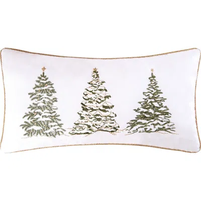 C & F Home C&f Home Golden Greenery White Christmas Cotton Embroidered Accent Pillow, 12" X 24"