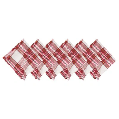 C & F Home C&f Home Gracelyn Plaid Napkins Set Of 6 In Red
