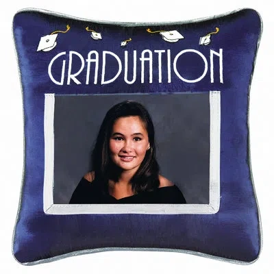 C & F Home Graduation Picture Throw Pillow In Blue