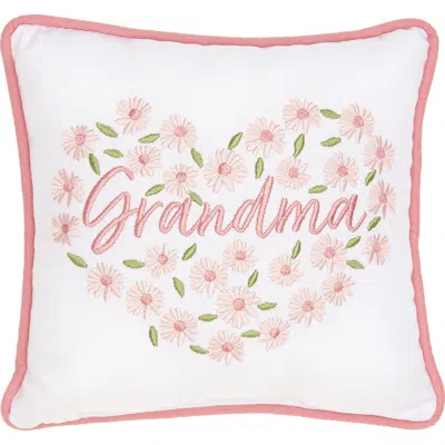 C & F Home C&f Home Grandma Floral Heart Embroidered Accent Pillow In Pink