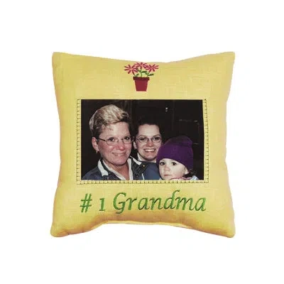 C & F Home Grandma Picture Petite Size Accent Throw Pillow In Black;yellow