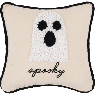 C & F Home C&f Home Halloween Ghost French Knot Small/petite Accent Pillow, 8" X 8" In Black