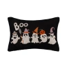 C & F Home C&f Home Halloween Ghosts "boo" Cotton Blend Halloween Accent Throw Pillow 16" X 24" In Black