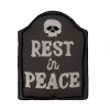 C & F Home C&f Home Halloween "rip" Skeleton Skull Tombstone Shaped Hooked Accent Pillow 18" X 18" In Black