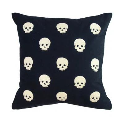 C & F Home C&f Home Halloween Skulls Accent Throw Pillow, 18" X 18" In Blue