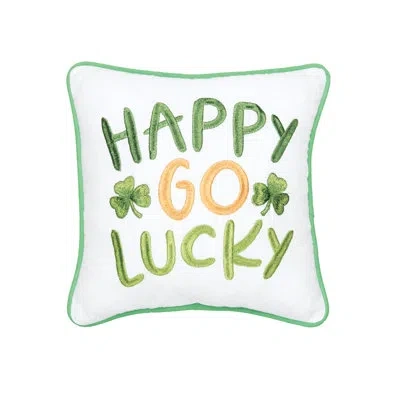 C & F Home Happy Go Lucky St. Patrick's Day Cotton Embroidered Pillow In Green