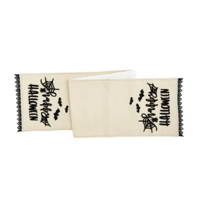 C & F Home C&f Home Happy Halloween Black And White Embroidered Table Runner 14" X 72"