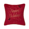C & F Home C&f Home Happy Holidays Swirl Christmas Pillow, 16" X 16" In Red