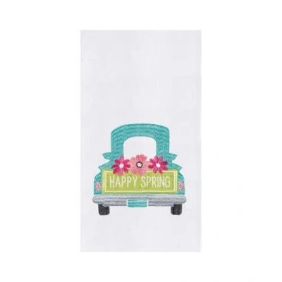 C & F Home C&f Home "happy Spring" Pickup Truck Easter Spring Theme Flour Sack Kitchen Dishtowel In Multi