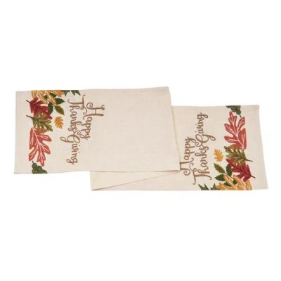 C & F Home C&f Home Happy Thanksgiving Leaves Table Runner In Neutral