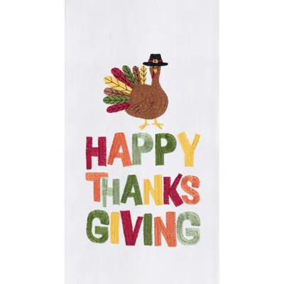 C & F Home C&f Home "happy Thanksgiving" Turkey Cotton Flour Sack Kitchen Dishtowel In Multi