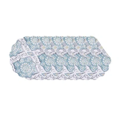 C & F Home C&f Home Harlan Round Placemats Set Of 6, 17" In Blue