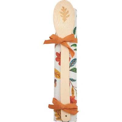 C & F Home C&f Home Harvest Leaves Towel & Spoon Set Of 2 In Multi