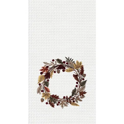 C & F Home C&f Home Harvest Wreath Embroidered Autumnal Fall Towel In Multi