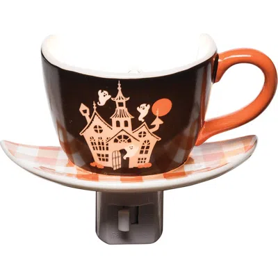 C & F Home C&f Home Haunted House Halloween Decorative Night Light Teacup Figurine Decoration In Orange
