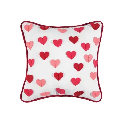 C & F Home Heart Pillow Valentine's Day Embroidered Throw Pillow Decor Decoration Throw Pillow In White;red;pink