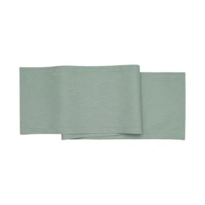 C & F Home C&f Home Hemstitch Solid Sea Glass Everyday Runner 72" X 14" In Green