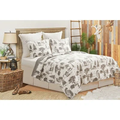 C & F Home Henderson Hideaway Cotton Reversible Quilt Set In Beige,gray