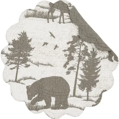 C & F Home C&f Home Henderson Hideaway Round Woven Reversible Rustic Winter Wilderness Placemats Set Of 6, 17" In Gray