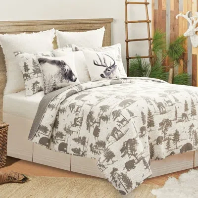 C & F Home Hillside Royal Cotton Reversible Quilt Set In Gray