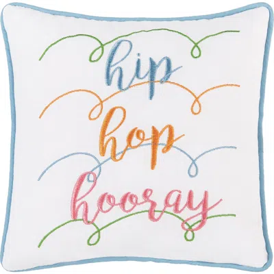 C & F Home C&f Home "hip Hop Hooray" Easter Cotton Blend Mini Accent Pillow 10" X 10" In Multi