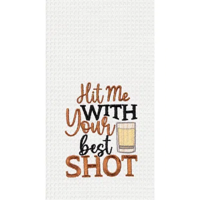C & F Home C&f Home "hit Me With Your Best Shot" 100% Cotton Waffle Weave  Dishtowel In Multi