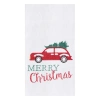 C & F Home C&f Home Holiday "merry Christmas" Sentiment Featuring Red Car With Tree Cotton Flour Sack  Kitchen  In White