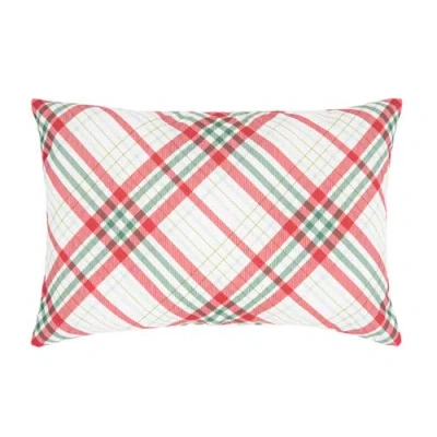 C & F Home C&f Home Holiday Plaid Christmas Indoor/outdoor Accent Pillow, 13" X 20" In Red
