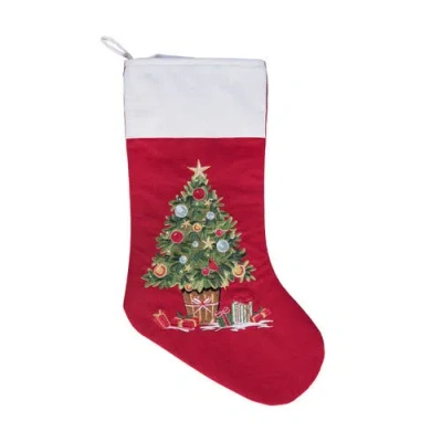 C & F Home C&f Home Holiday Tree Stocking In Red