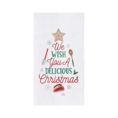 C & F Home C&f Home Holiday "we Whish You A Delicious Christmas" Cookie Baking Themed Cotton Flour Sack Kitchen In White