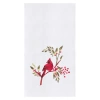 C & F Home C&f Home Holiday Winter Themed Single Red Cardinal Embroidered Sitting On Red Berry Tree Flour Sack  In White