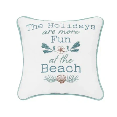 C & F Home C&f Home Holidays Are More Fun Christmas Throw Pillow, 10" X 10" In Blue