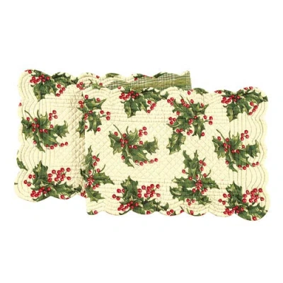 C & F Home C&f Home Holly Cream Table Runner 14" X 51" Small In Green