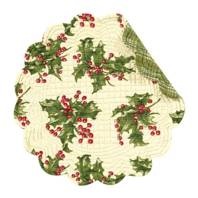 C & F Home C&f Home Holly Round Placemat Set Of 6 In Green