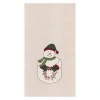 C & F Home C&f Home Holly Snowman Embroidered Cotton Flour Sack Kitchen Towel Dishtowel In Neutral